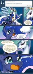 Size: 550x1222 | Tagged: artist:johnjoseco, ask gaming princess luna, comic, crying, cute, derpibooru import, lunabetes, ocular gushers, princess celestia, princess luna, safe, tears of joy, tumblr