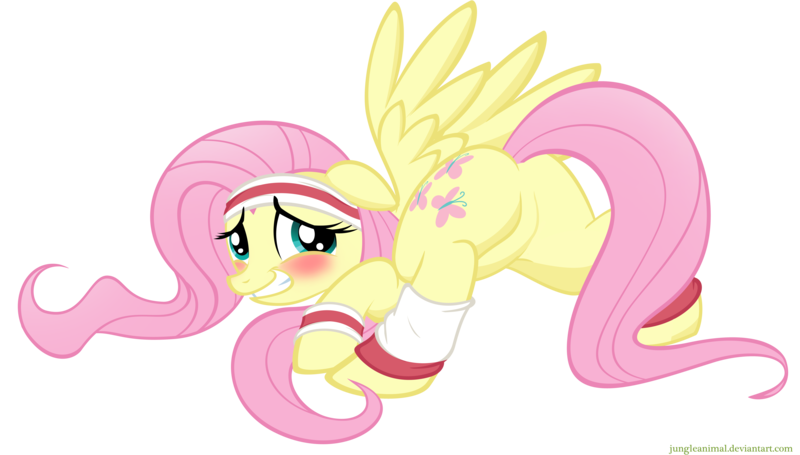 Size: 6000x3416 | Tagged: suggestive, artist:illuminatiums, derpibooru import, fluttershy, pegasus, pony, absurd resolution, blushing, featureless crotch, female, headband, mare, plot, show accurate, show accurate porn, simple background, solo, solo female, sweatband, transparent background, vector, wristband