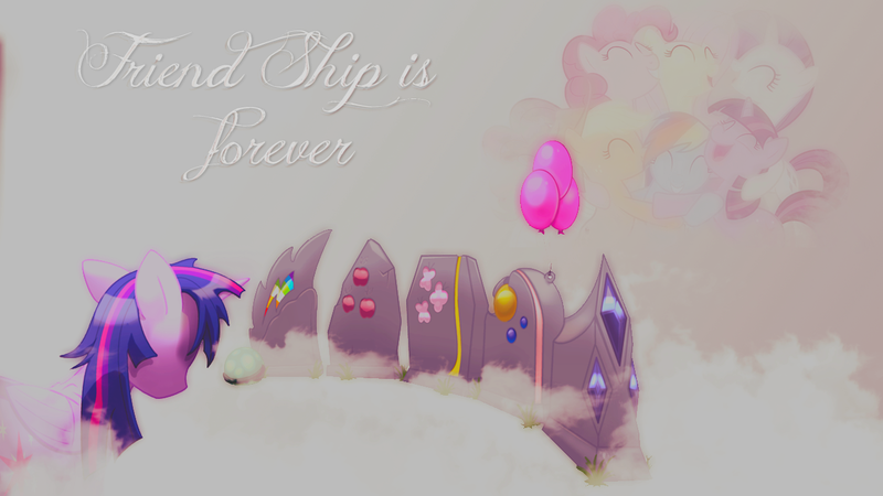 Size: 1280x720 | Tagged: safe, artist:candi13, artist:oddwarg, derpibooru import, applejack, fluttershy, pinkie pie, rainbow dash, rarity, tank, twilight sparkle, twilight sparkle (alicorn), alicorn, pony, balloon, feels, female, gravestone, group hug, immortality blues, implied death, mane six, mare, misspelling, sad, solo, twilight will outlive her friends, vector