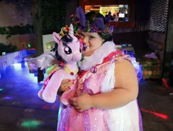 Size: 900x684 | Tagged: build-a-bear, cosplay, derpibooru import, floral head wreath, human, irl, irl human, photo, plushie, safe, solo, target demographic, twilight sparkle, twilight sparkle (alicorn)