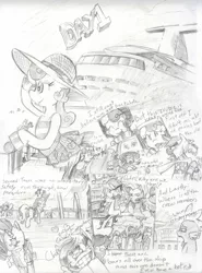 Size: 1280x1726 | Tagged: artist:cheasyman, ask, ask housewife bonbon, bon bon, derpibooru import, fluttershy, lyra heartstrings, monochrome, pinkie pie, rarity, safe, spike, sweetie drops, traditional art, tumblr, twilight sparkle, vocational death cruise