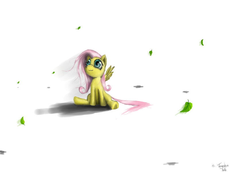 Size: 2000x1500 | Tagged: artist:tungstenbulb, derpibooru import, fluttershy, leaves, safe, solo