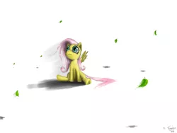 Size: 2000x1500 | Tagged: artist:tungstenbulb, derpibooru import, fluttershy, leaves, safe, solo