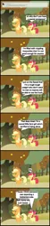 Size: 1047x4691 | Tagged: safe, artist:bronybyexception, derpibooru import, apple bloom, applejack, ask honest applejack, bathos, comic, pointy ponies, sad