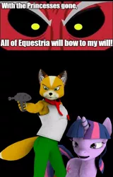 Size: 450x704 | Tagged: 3d, artist:sparkyfox, cg, derpibooru import, exploitable meme, forced meme, fox, fox mccloud, lord tirek, meme, safe, star fox, tirek vs everyone meme