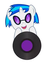 Size: 389x546 | Tagged: safe, artist:doctorxfizzle, derpibooru import, vinyl scratch, pony, baby, baby pony, cute, peekaboo pony pals, record, solo, vinylbetes, weapons-grade cute