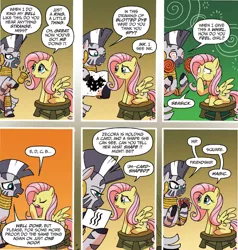 Size: 1262x1328 | Tagged: derpibooru import, fluttershy, idw, rorschach blot test, safe, spoiler:comic, spoiler:comicff5, zebra, zecora