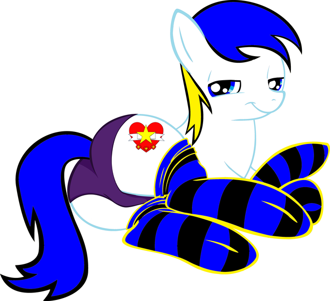Size: 4884x4453 | Tagged: questionable, derpibooru import, oc, oc:holly night, unofficial characters only, pegasus, pony, absurd resolution, art theft, bedroom eyes, clothes, heart, large butt, mane, panties, plot, recolor, sexy, socks, solo, striped socks, tail, underwear
