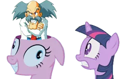 Size: 1096x720 | Tagged: safe, derpibooru import, pinkie pie, twilight sparkle, capcom, crossover, dr. wily, megaman, pinkamena diane pie