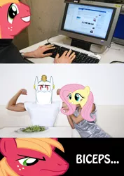 Size: 2480x3508 | Tagged: safe, derpibooru import, big macintosh, bulk biceps, fluttershy, earth pony, pony, flutterbulk, fluttermac, funny, lol, male, meme, shipping, stallion, straight