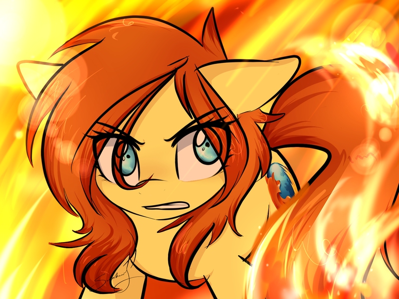 Size: 1600x1200 | Tagged: angry, artist:sugarberry, browser ponies, derpibooru import, fire, firefox, ponified, safe, solo