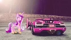 Size: 1920x1080 | Tagged: artist:nsdrift, car, derpibooru import, koenigsegg, koenigsegg agera r, princess cadance, safe, solo