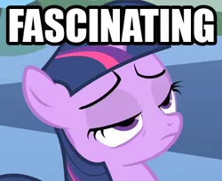 Size: 400x324 | Tagged: bored, derpibooru import, fascinating, filly, filly twilight sparkle, meme, reaction image, safe, sarcasm, solo, text, twilight sparkle