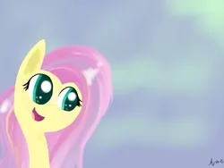 Size: 1024x768 | Tagged: artist:a-happy-thought, derpibooru import, fangs, flutterbat, fluttershy, rainbow power, safe, solo