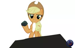 Size: 1023x660 | Tagged: applejack, derpibooru import, safe, solo, whipped cream, whipped cream background pony