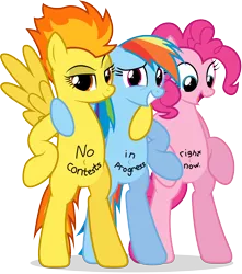 Size: 6275x7102 | Tagged: safe, artist:stillfire, derpibooru import, pinkie pie, rainbow dash, spitfire, pony, absurd resolution, belly button, bipedal, body writing, simple background, transparent background, vector