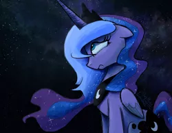 Size: 1400x1089 | Tagged: safe, artist:darkflame75, derpibooru import, princess luna, alicorn, pony, lunadoodle, blushing, cute, female, floppy ears, lunabetes, mare, profile, puberty, s1 luna, solo