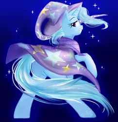 Size: 600x618 | Tagged: safe, artist:chokico, derpibooru import, trixie, pony, unicorn, female, grin, mare, smiling, solo