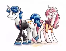 Size: 500x388 | Tagged: artist:kenket, artist:spainfischer, canterlot high, canterlot high blog, clothes, derpibooru import, fancyfleur, fancypants, female, fleur-de-lis, male, safe, shipping, straight, younger