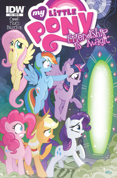 Size: 630x956 | Tagged: safe, artist:tonyfleecs, derpibooru import, idw, applejack, fluttershy, pinkie pie, rainbow dash, rarity, twilight sparkle, twilight sparkle (alicorn), alicorn, pony, spoiler:comic, spoiler:comic19, cover, female, magic mirror, mane six, mare