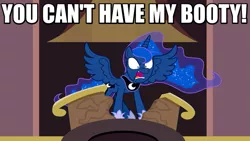 Size: 829x467 | Tagged: safe, derpibooru import, princess luna, angry, frown, glare, image macro, meme, nose wrinkle, open mouth, plot, solo, spread wings, wide eyes, yelling