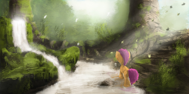 Size: 4000x2000 | Tagged: artist:fuzzyfox11, derpibooru import, safe, scenery, scootaloo, solo