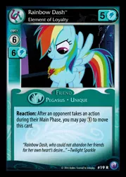 Size: 344x480 | Tagged: canterlot nights, ccg, derpibooru import, element of loyalty, enterplay, mlp trading card game, rainbow dash, safe, solo