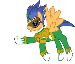 Size: 2207x1900 | Tagged: safe, artist:crisostomo-ibarra, derpibooru import, flash sentry, pegasus, pony, captain coltimate, green ranger, kyouryuu sentai zyuranger, male, mighty morphin power rangers, power rangers, simple background, solo, super sentai, transparent background