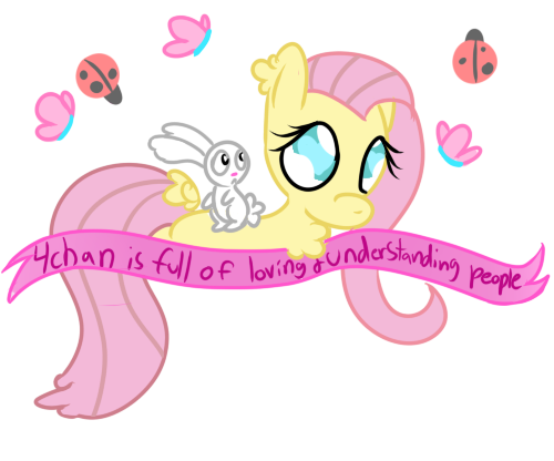 Size: 500x416 | Tagged: safe, artist:php10, derpibooru import, angel bunny, fluttershy, bad advice fluttershy, chibi, exploitable meme, false truth ponies, lies, meme, mouthpiece, old banner