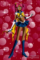 Size: 400x600 | Tagged: anime, artist:drachearannak-fc, base used, cute, dark skin, derpibooru import, diapinkes, human, humanized, moe, pinkie pie, safe, sailor moon, sailor senshi, solo