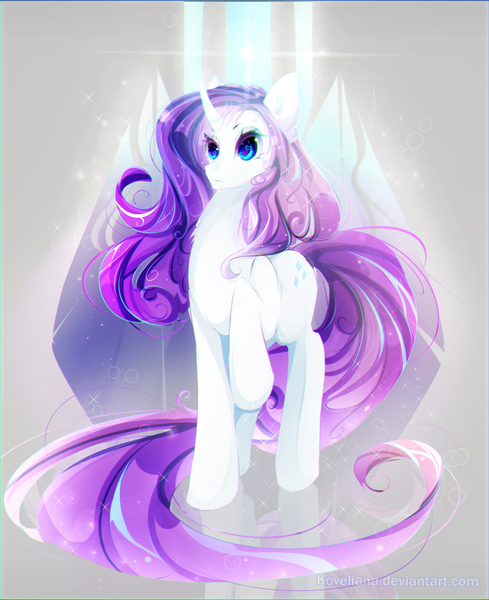 Size: 1630x2000 | Tagged: safe, artist:koveliana, derpibooru import, rarity, chromatic aberration, color porn, heart eyes, solo, wingding eyes