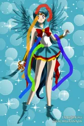 Size: 400x600 | Tagged: 1000 hours in ms paint, anime, artist:drachearannak-fc, base used, clothes, derpibooru import, human, ms paint, rainbow dash, safe, sailor moon, skirt, solo