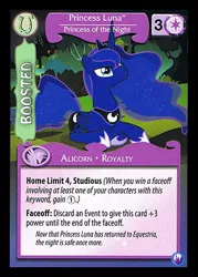 Size: 344x480 | Tagged: canterlot nights, ccg, derpibooru import, enterplay, mlp trading card game, princess luna, safe, solo