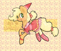 Size: 979x816 | Tagged: applejack, artist:corrm, clothes, derpibooru import, dress, safe, solo, watermark