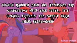 Size: 500x281 | Tagged: safe, derpibooru import, screencap, applejack, rainbow dash, fall weather friends, feminism is magic, whyfeminism