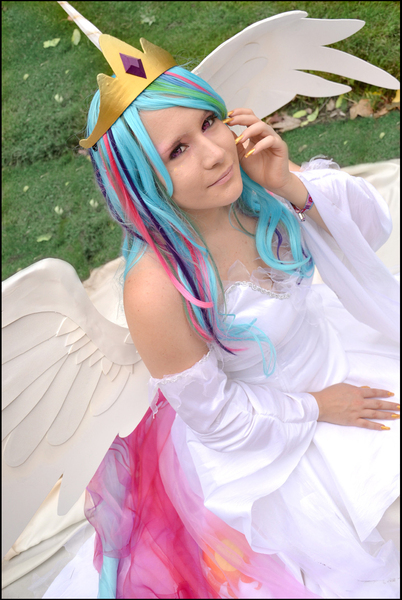 Size: 1009x1506 | Tagged: artist:kuraiofanagura, cosplay, derpibooru import, human, irl, irl human, photo, princess celestia, safe, solo