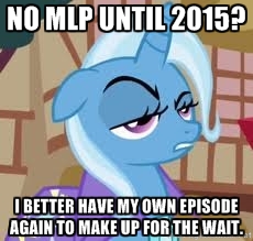 Size: 230x219 | Tagged: safe, derpibooru import, edit, edited screencap, screencap, trixie, pony, unicorn, all bottled up, no second prances, season 5, to where and back again, cropped, female, hilarious in hindsight, image macro, mare, meme, my little pony, solo, trixie yells at everything