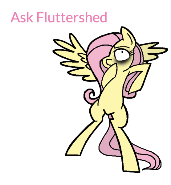 Size: 684x739 | Tagged: artist:ponycakesofsweetness, ask, creepy, fluttershed, fluttershy, .mov, murdershy, parody, question, safe, shed.mov, solo, tumblr