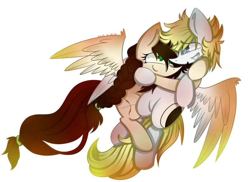 Size: 4602x3375 | Tagged: artist:scootaloocuteness, derpibooru import, hug, oc, safe, unofficial characters only