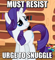 Size: 420x454 | Tagged: animated, derpibooru import, edit, edited screencap, frown, image macro, imma snuggle you, looking at you, meme, rarity, sad, safe, screencap, scrunchy face, secret of my excess, shifty eyes, solo