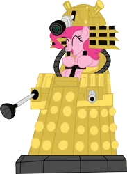 Size: 4000x5472 | Tagged: artist:ragerer, crossover, dalek, derpibooru import, doctor who, everyone died, eyes closed, open mouth, pinkie pie, safe, smiling, solo, this will end in death, this will end in extermination, this will end in tears, this will end in tears and/or death, xk-class end-of-the-world scenario