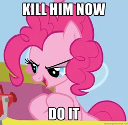 Size: 821x805 | Tagged: caption, darth sidious, edit, edited screencap, emperor palpatine, image macro, meme, movie quote, pinkie pie, revenge of the sith, safe, screencap, solo, star wars