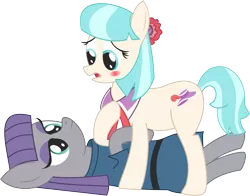 Size: 2724x2133 | Tagged: artist:chris117, blushing, coco pebbles, coco pommel, female, lesbian, maud pie, safe, shipping, simple background, transparent background, vector