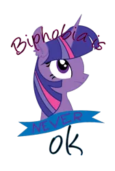 Size: 451x673 | Tagged: artist:lionsca, bilight sparkle, bisexuality, bi twi, derpibooru import, feminist ponies, headcanon, mouthpiece, old banner, safe, solo, subversive kawaii, twilight sparkle