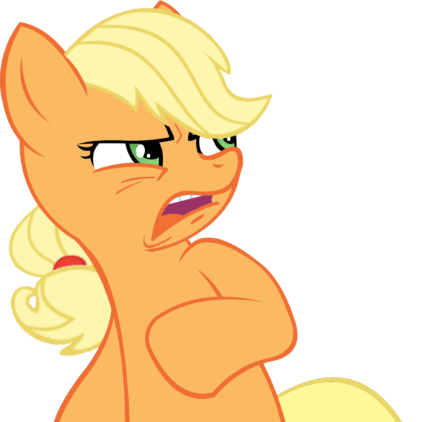 Size: 850x813 | Tagged: applejack, blonde, ew gay, hatless, missing accessory, safe, simple background, solo, transparent background