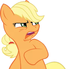 Size: 850x813 | Tagged: applejack, blonde, ew gay, hatless, missing accessory, safe, simple background, solo, transparent background