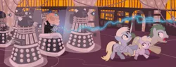 Size: 7136x2721 | Tagged: safe, artist:trotsworth, derpibooru import, derpy hooves, dinky hooves, doctor whooves, granny smith, time turner, pegasus, pony, biologists, chemists, cloner, dalek, dark lord on life support, davros, doctor who, electricity generation, electricity generator, electrokinesis, electrokinetic, emperor scientist, female, genetic engineers, image, mare, mechanical engineers, metallurgists, military tactician, not-so-well-intentioned extremist, omnicidal maniacs, physicists, png, prosthetic eye, prosthetic hand, prosthetics, psychological manipulator, satanic archetype, scientists, social darwinist, social darwinists, sonic screwdriver