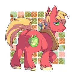 Size: 1000x1000 | Tagged: safe, artist:zakro, derpibooru import, big macintosh, earth pony, pony, big backintosh, big macintosh's yoke, male, pixiv, plot, solo, stallion