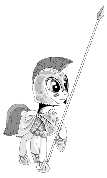 Size: 720x1200 | Tagged: safe, artist:wandrevieira1994, derpibooru import, lineart, monochrome, soldier pony, solo