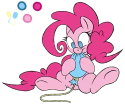 Size: 667x561 | Tagged: artist:dfectivedvice, balloon, biting, chewing, colored, derpibooru import, pinkie pie, safe, simple background, solo, this will end in tears, this will not end well, transparent background, underhoof